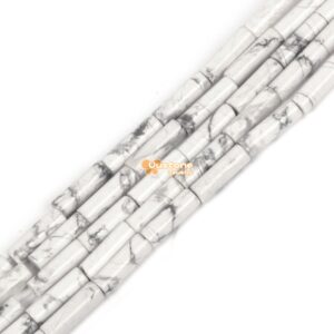 13mm White Howlite Cylinder Tube Loose Gemstone Beads 15"