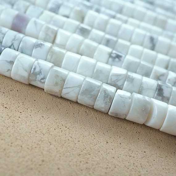 Howlite Beads (heishe)(smooth)(4mm)(15"strand)