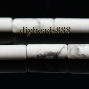 Grade Ab White Howlite Smooth Tube Beads,column Beads,cylinder Beads,howlite,diy Beads,natural,gemstone,4x13mm,15" Full Strand