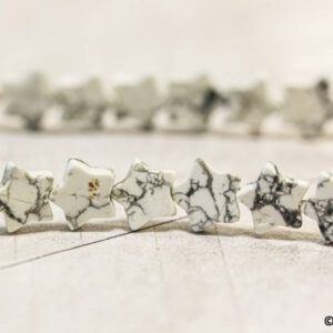 M/ White Howlite 12mm/ 9mm Star Beads 8" Strand Size Varies Natural Gemstone For Jewelry Making