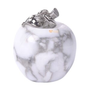 Carved Natural White Howlite Gemstone Cute Exquisite Apple Pendant Fashion Gift Jewelry Making