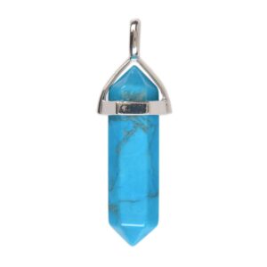 Dyed howlite crystal healing hexagonal point pendant focal bead