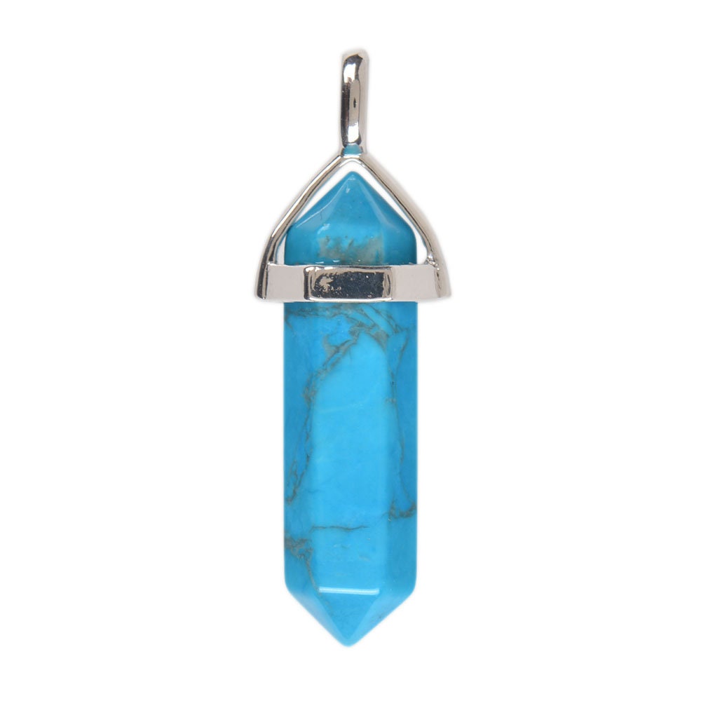 Dyed Howlite Crystal Healing Hexagonal Point Pendant Focal Bead