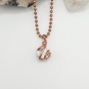 Howlite Necklace: Copper Wrapped Crystal Pendant for Calm & Focus