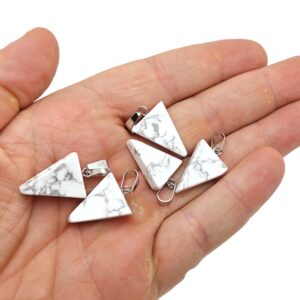 Howlite Triangle Shape Pendants - Gemstone Triangle Necklace - Pendant Jewelry Making - Bulk Wholesale - Nc1624