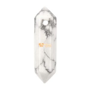 White Howlite crystal healing hexagonal point pendant focal bead