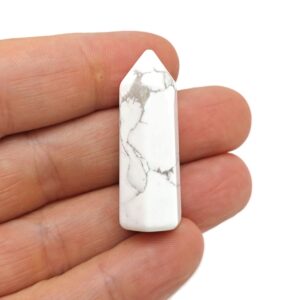 Howlite Crystal Obelisk Tower – Gemstone Tower – Tower Crystal – Hand Carved Crystal Point – Healing Crystal – 40mm – Tw1105