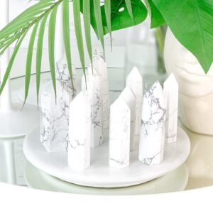 Howlite Crystal Point Tower: Calming Meditation Stone