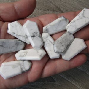 Howlite Double Terminated 1 Inch + Flat Wand Howlite Double Terminated 1 Inch + Flat Wand