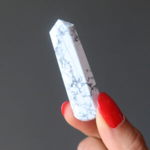 Howlite Faceted Wand White Stone
