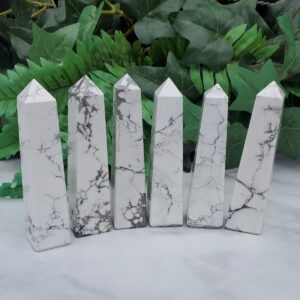 White Howlite Obelisks, Howlite Towers, Crown Chakra Stone, Metaphysical Healing Stone, Calming Stone, Gemini Zodiac Stone