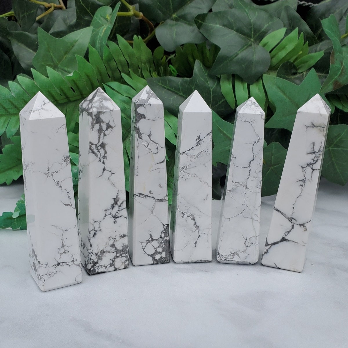 White Howlite Obelisks, Howlite Towers, Crown Chakra Stone, Metaphysical Healing Stone, Calming Stone, Gemini Zodiac Stone