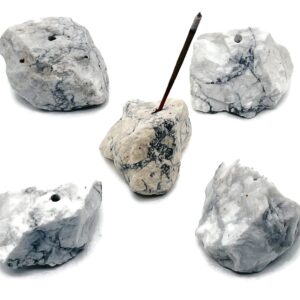 Howlite Crystal Incense Holder -rough Crystal Stone Incense Stick Holder -raw Stone Incense Holder - Healing Stone - Rs1022