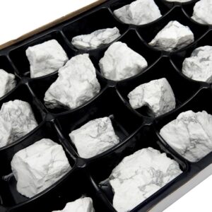 Rough White Howlite Stone Crystals – Box of 24 Bulk Minerals