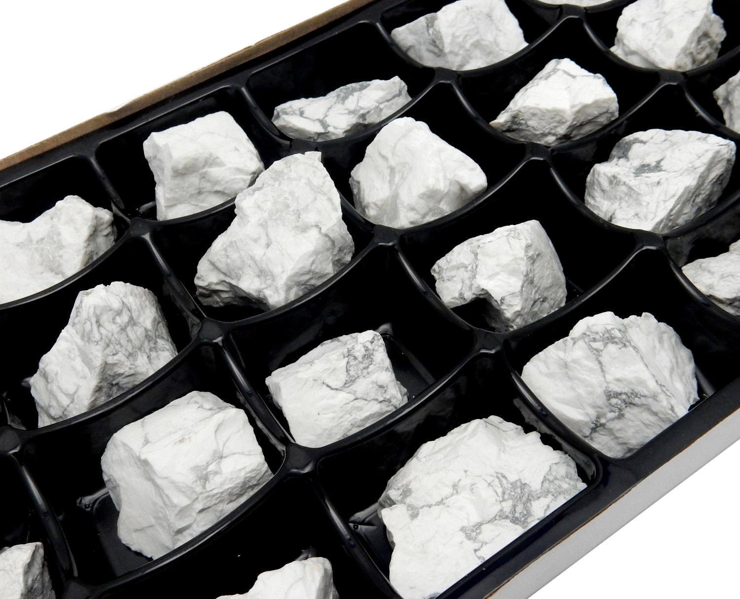 Rough White Howlite Stone Crystals – Box Of 24 Bulk Minerals