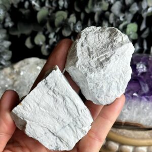 Raw White Howlite Stone Chunk, Calming Crystal