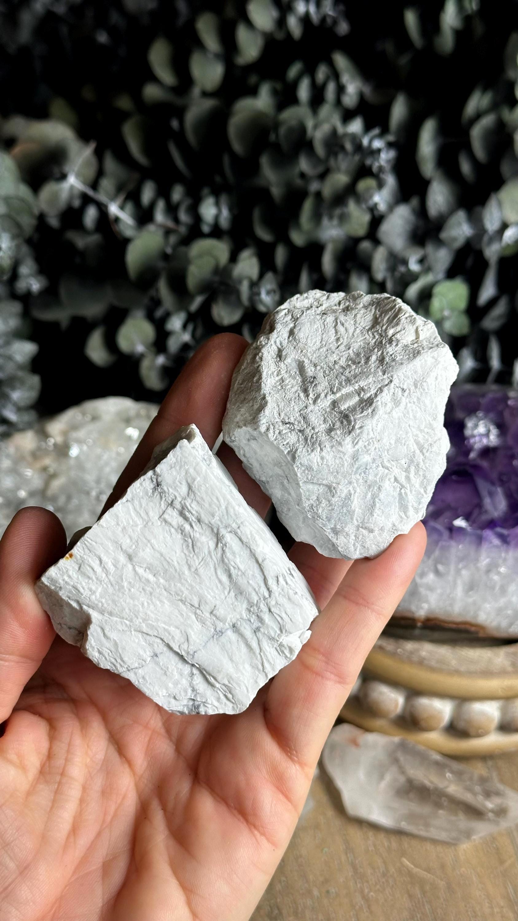 Raw White Howlite Stone Chunk, Calming Crystal