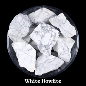 White Howlite Raw Stone, Natural Marble Crystal, Calming And Altar Ritual Healing Gem