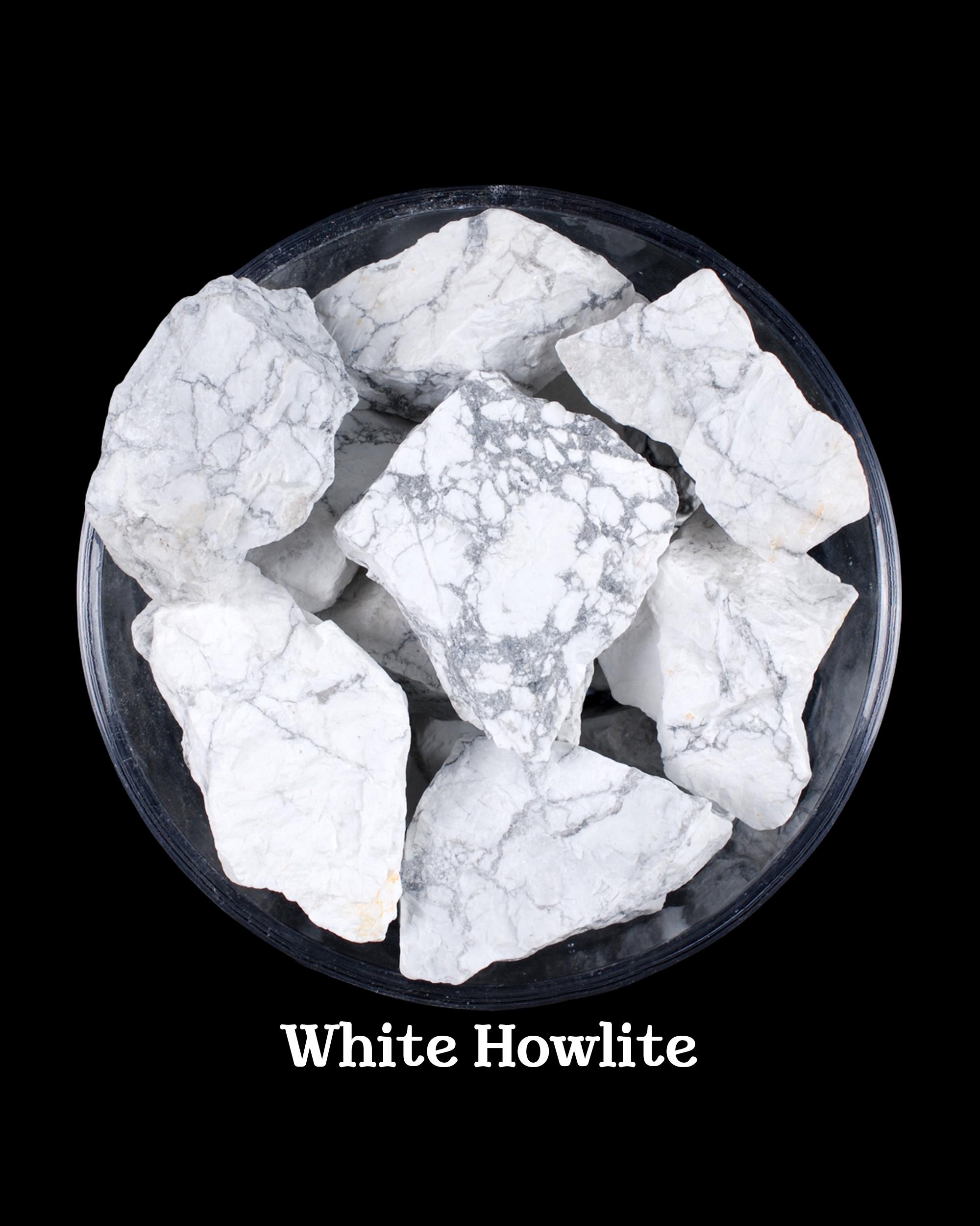 White Howlite Raw Stone, Natural Marble Crystal, Calming And Altar Ritual Healing Gem