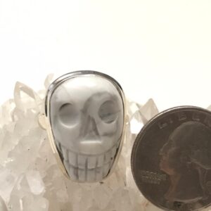 Howlite Skull Ring, Size 9 Howlite Skull Ring, Size 9