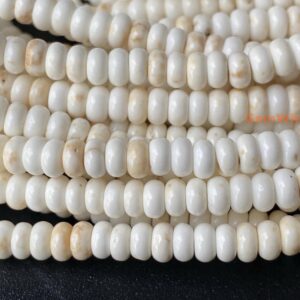 15.5" 2x4mm Cream White Howlite Roundel Beads, Ivory White Rondelle Beads For Jewelry Making Sgxo