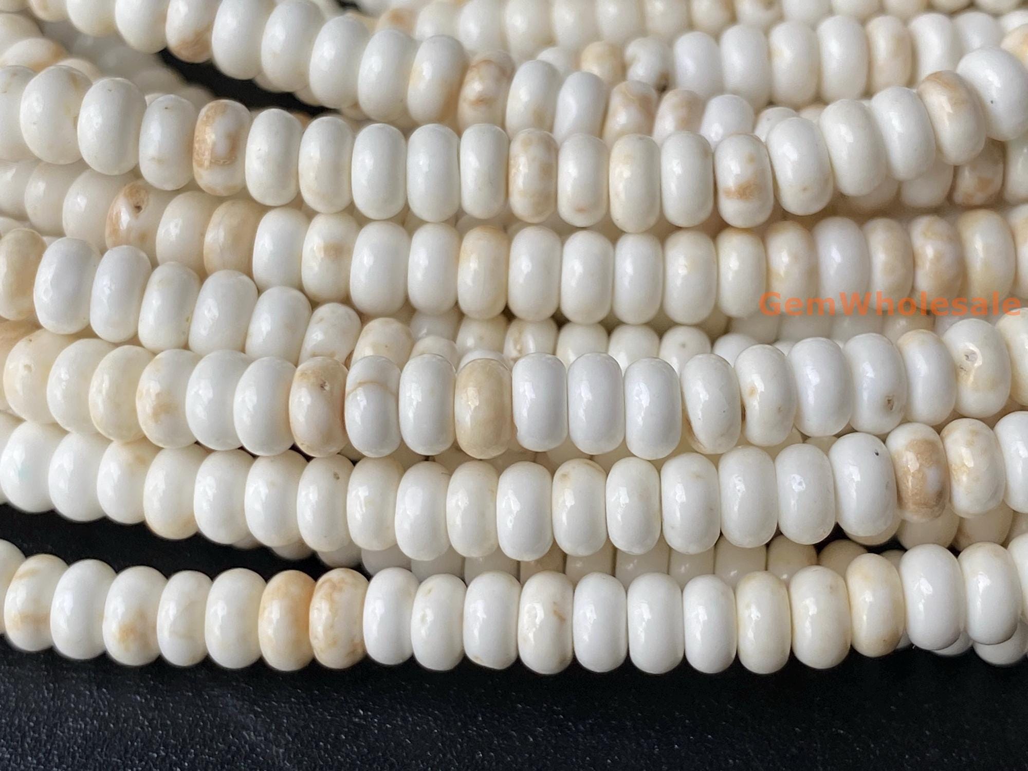 15.5" 2x4mm Cream White Howlite Roundel Beads, Ivory White Rondelle Beads For Jewelry Making Sgxo