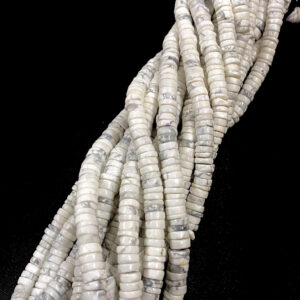 Aaa White Howlite Gemstone Beads Howlite Smooth Flat Rondelle Beads White Howlite 7mm To 8mm Smooth Tyre Beads Howlite Smooth Rondelle Beads