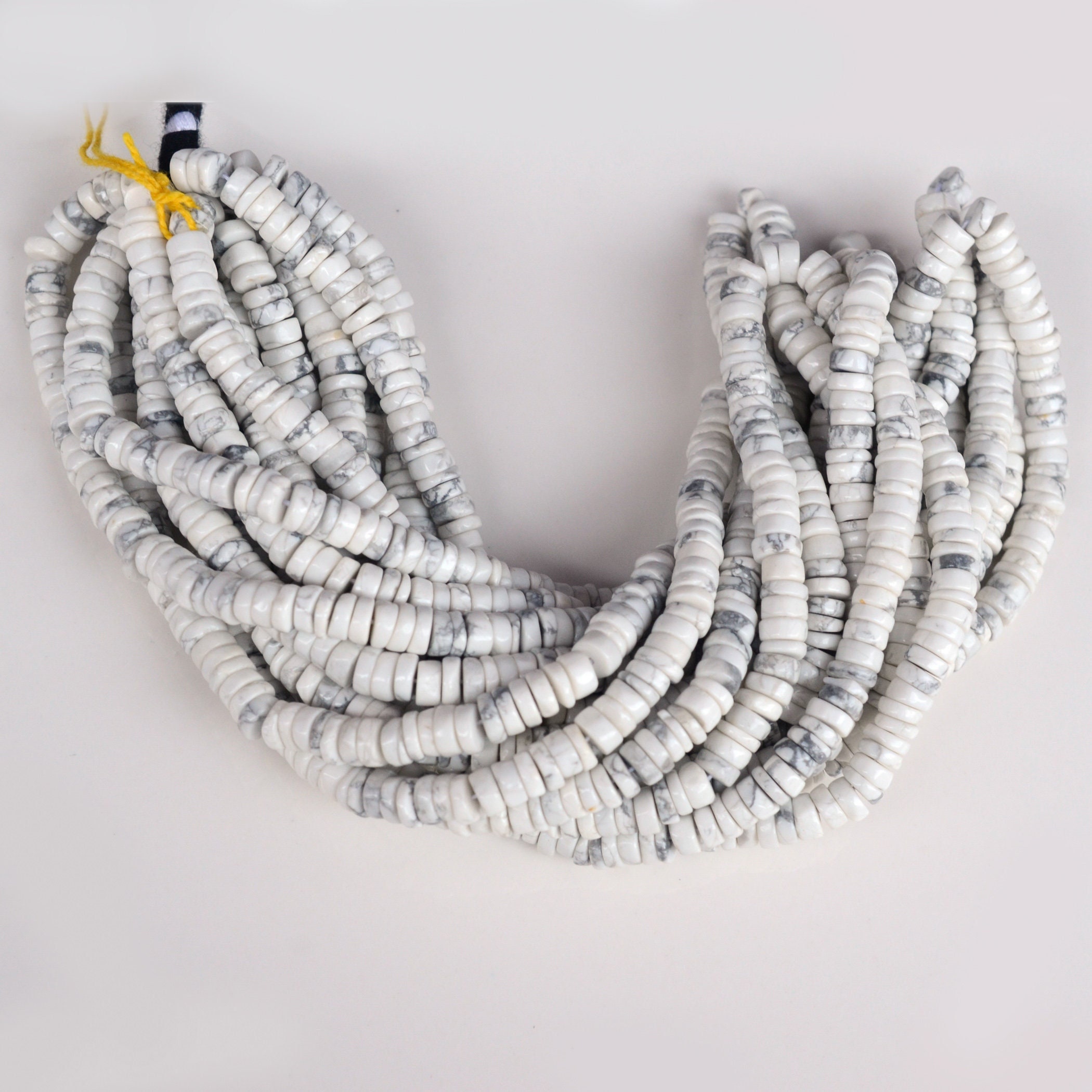 Natural Howlite White Smooth Tyre Rondelles Beads, 6mm Howlite Round Heishi Gemstone Beads, Howlite Jewelry, 16 Inch Strand, Gds2135 Natural Howlite White Smooth Tyre Rondelles Beads, 6mm Howlite Round Heishi Gemstone Beads, Howlite Jewelry, 16 Inch Strand, Gds2135