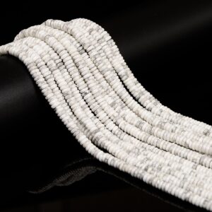 Natural White Howlite Smooth Rondelle Beads Size 2x6mm 15.5" Strand