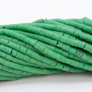 2x2MM Grass Green Howlite Beads Full Strand Round Tube Loose Beads 12" Bulk Lot Options (109900-3102)