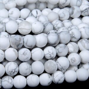 4mm Matte Howlite Gemstone Round Loose Beads 15 Inch Full Strand (80002308-m12)