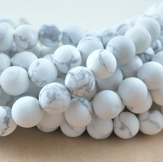 Howlite Beads (round)(matte)(4mm)(6mm)(8mm)(10mm)(12mm)(16"strand)