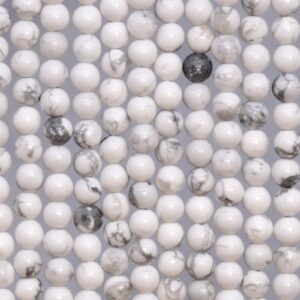 Genuine Natural Howlite Loose Beads Round Shape 4mm