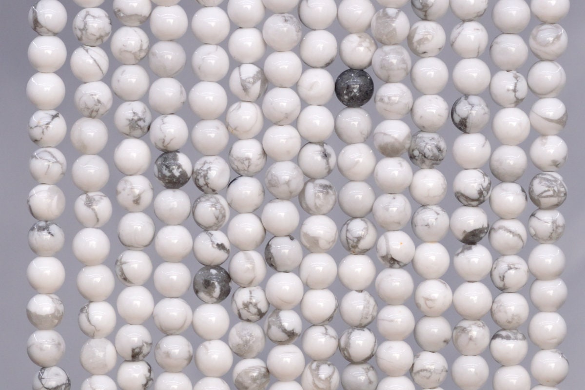 Genuine Natural Howlite Loose Beads Round Shape 4mm