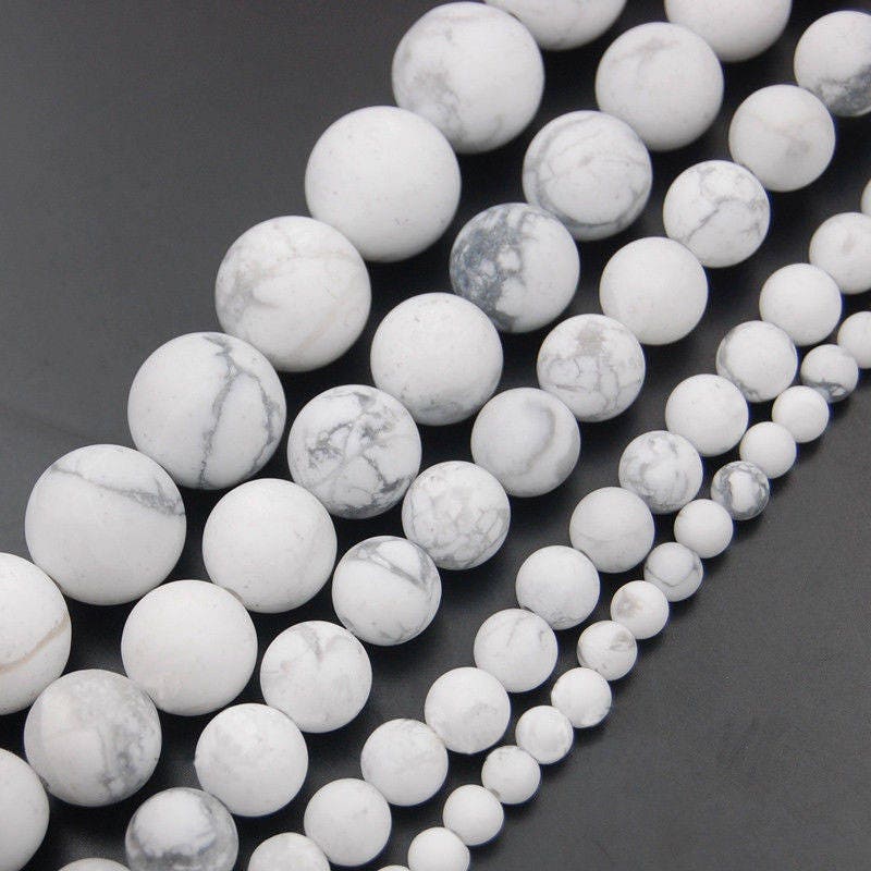 Matte Frosted White Howlite Beads, 6mm-12mm Round Gemstone Loose Beads For Jewelry Making, Natural Stone Matte Frosted White Howlite Beads, 6mm-12mm Round Gemstone Loose Beads For Jewelry Making, Natural Stone