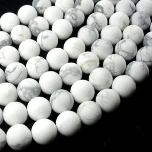 Matte White Howlite, 10 mm Round Beads, 15 Inch (275054020)