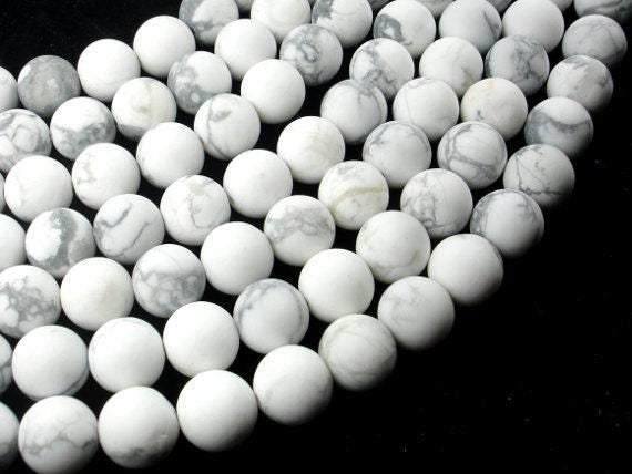 Matte White Howlite, 10 Mm Round Beads, 15 Inch (275054020) Matte White Howlite, 10 Mm Round Beads, 15 Inch (275054020)