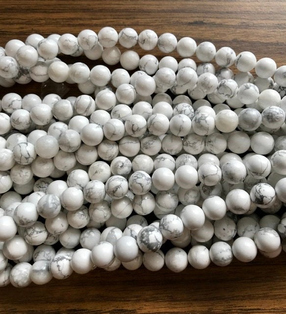 Natural Howlite 6mm 8mm 10mm Round Gemstone Beads --15.5 Inch Strand