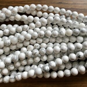 Natural Howlite 6mm 8mm 10mm Round Gemstone Beads --15.5 inch strand