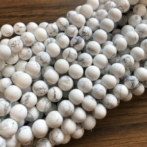 Natural Howlite Matt 6mm 8mm 10mm Round Gemstone Beads --15.5 inch strand