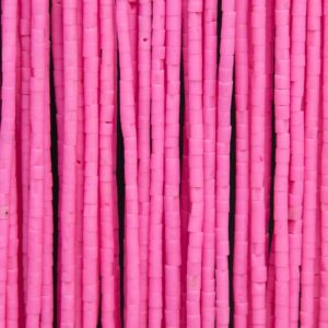 Neon Pink Howlite Loose Beads Round Tube Shape 2x2mm