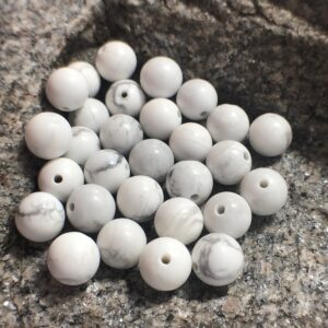 Sale White Howlite Beads, Gemstone Beads, Round Stone Natural Beads, 4mm 6mm 8mm 10mm 12mm