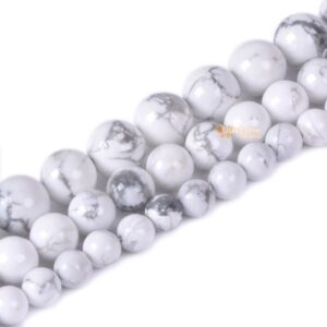 White Howlite Round Ball Loose Beads Diy Jewelry Making Beads Strand 6mm 8mm 10mm