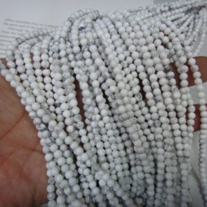 white howlite round beads, 4mm, 15.5 inch
