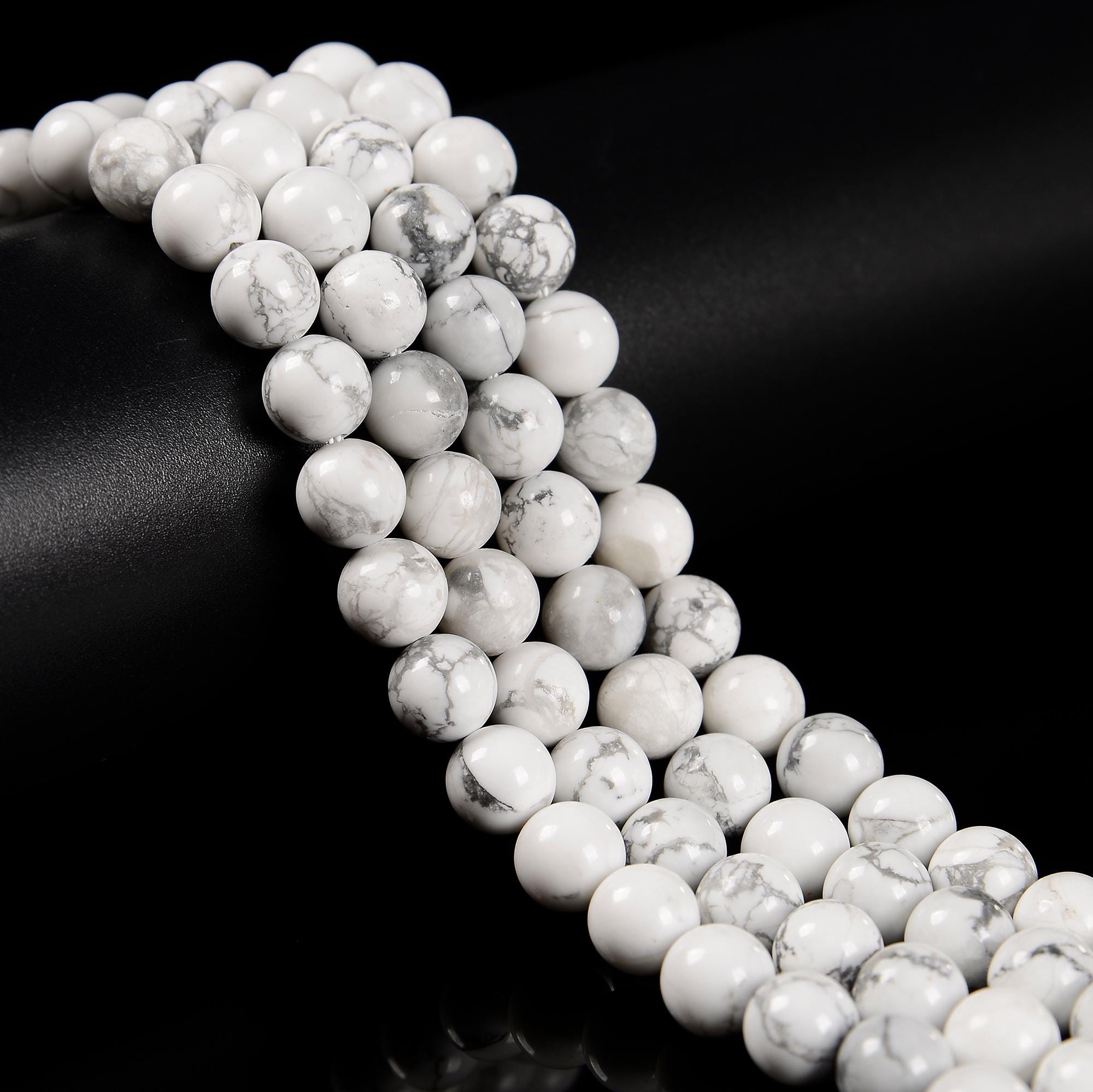 White Howlite Smooth Round Beads 4mm 6mm 8mm 10mm 12mm 15.5" Strand White Howlite Smooth Round Beads 4mm 6mm 8mm 10mm 12mm 15.5" Strand