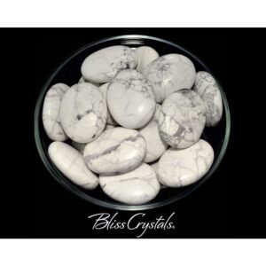 1 Large White Howlite Puffy Palm Stone #wh14