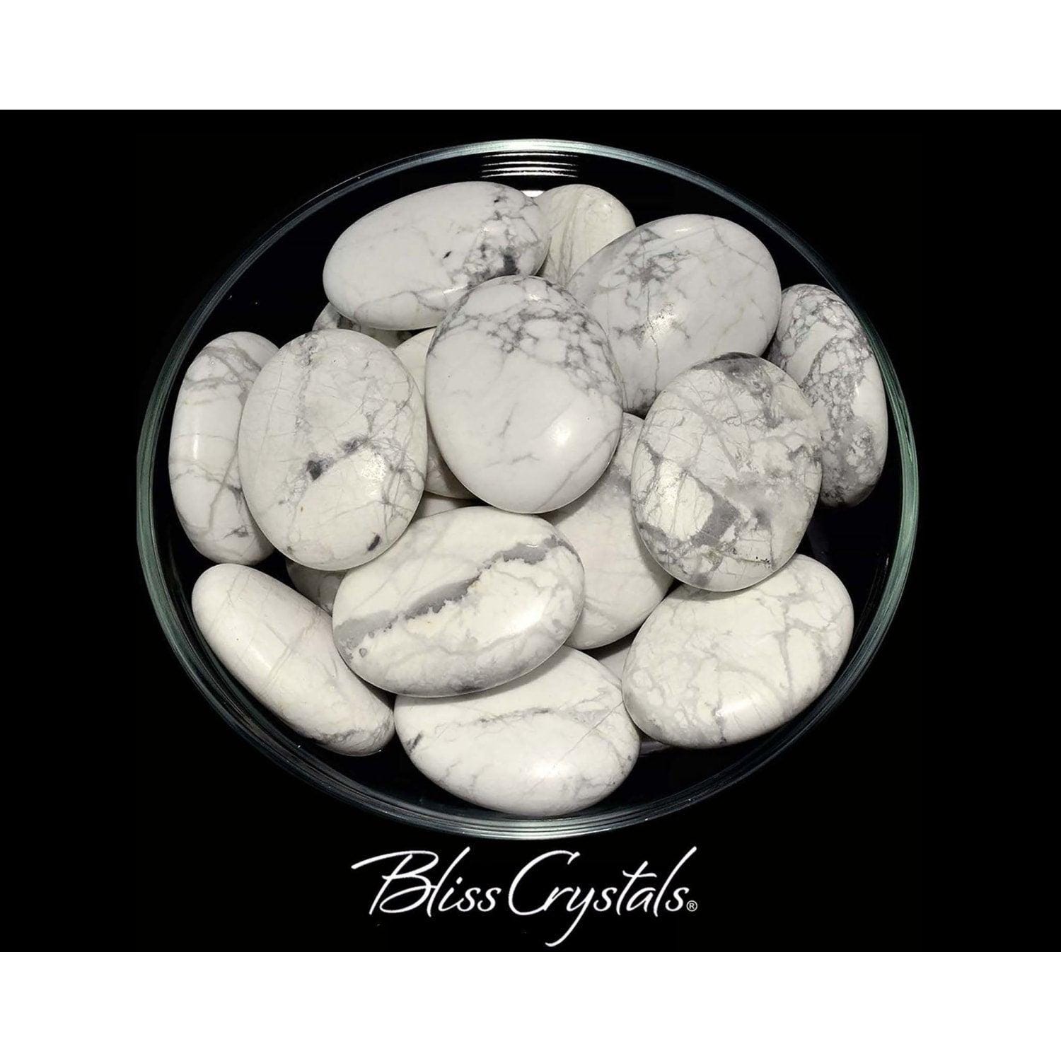 1 Large White Howlite Puffy Palm Stone #wh14