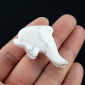 1 Pc Dolphin White Howlite Animal Figurine Super Cute About 2"