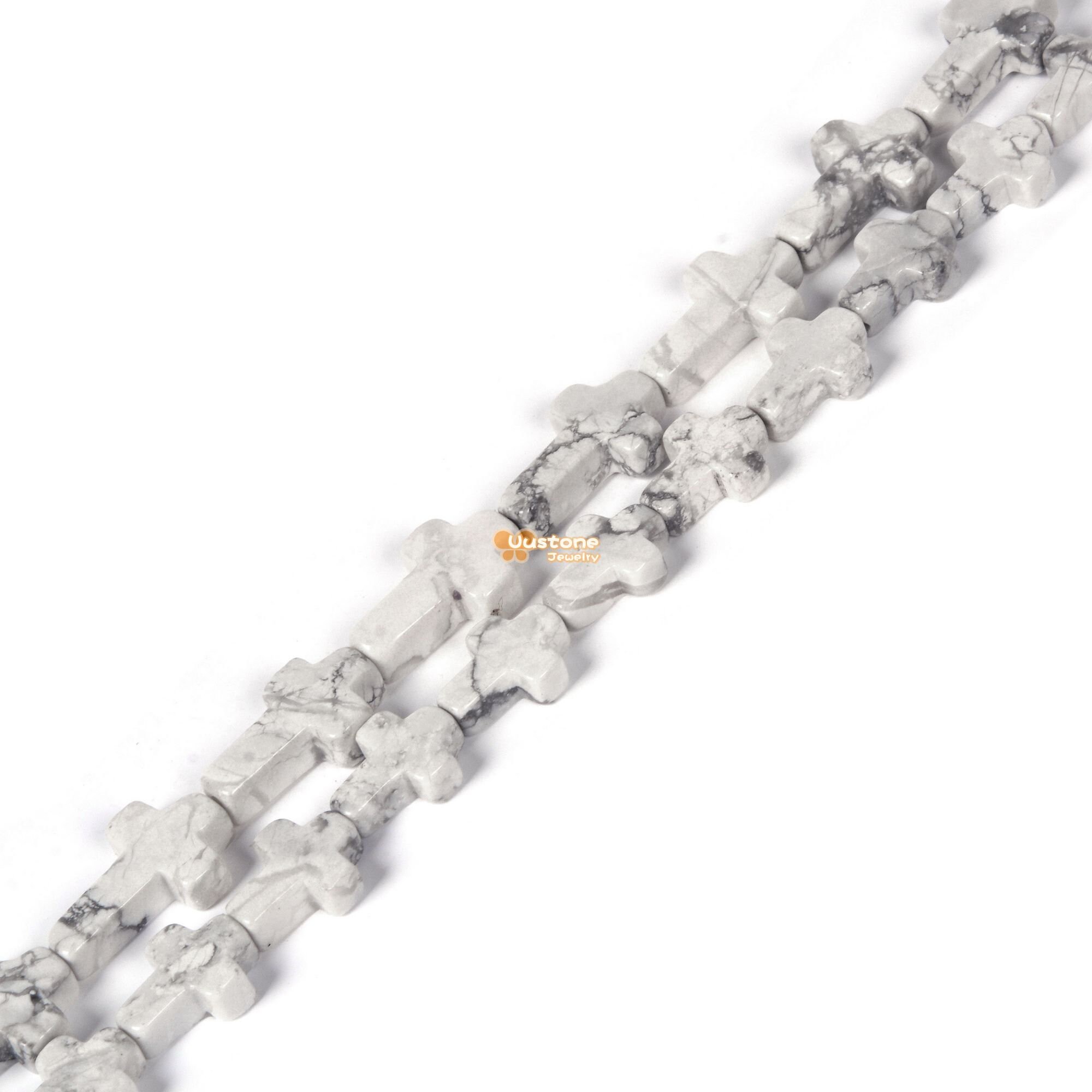 14mm 20mm Carved Natural White Howlite Cross Charms Bead Gemstone Jewelry Making Diy Loose Bead 16 Inch