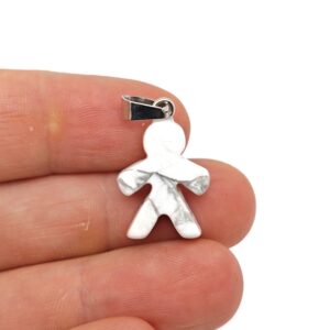 Howlite Crystal Gingerbread Cookies Men Pendants - Christmas Gift - Mineral Specimens - Christmas Carving - Best Quality - NC1543